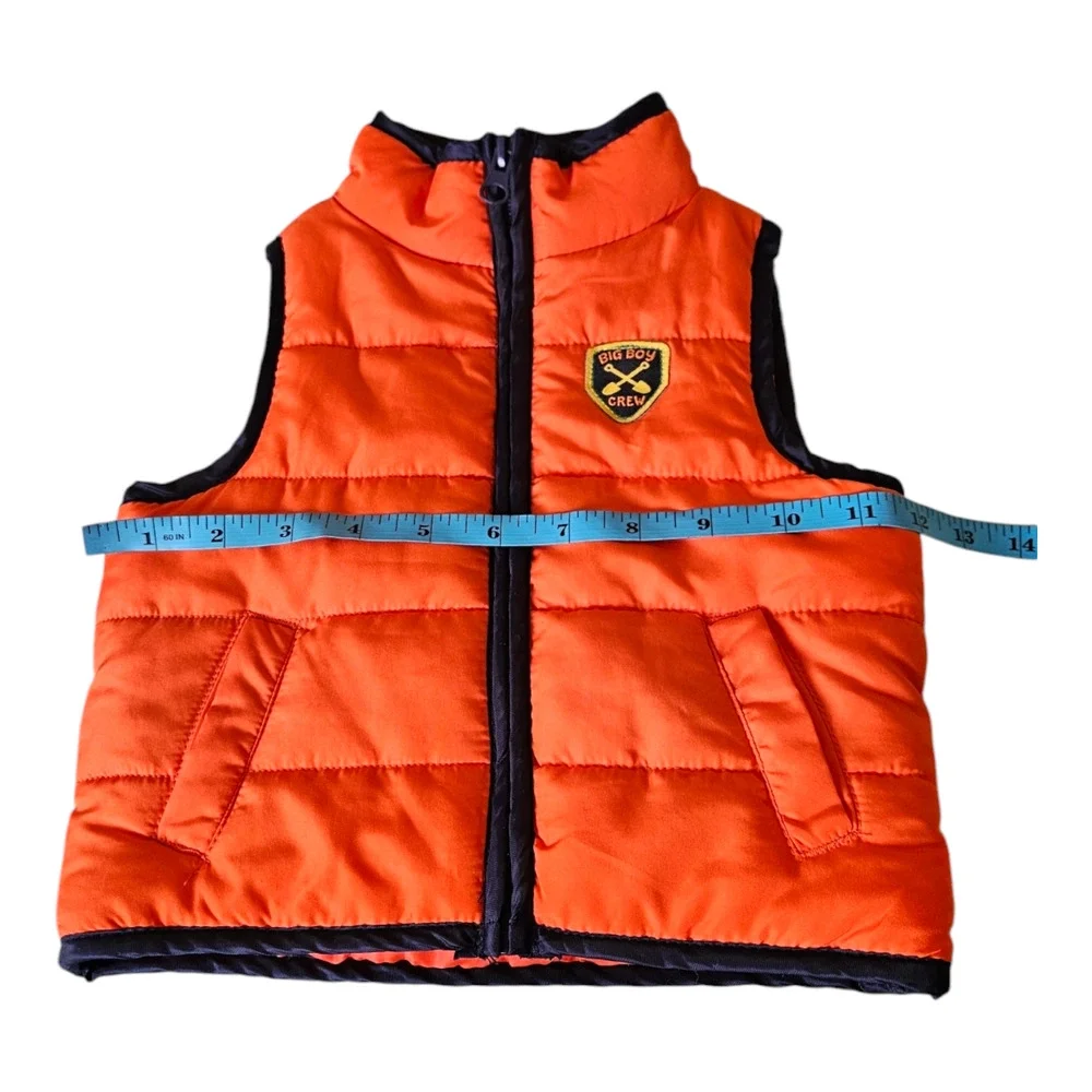 Kids Headquarters Size 6-9M Orange Sleeveless Full Zip Closure Jacket